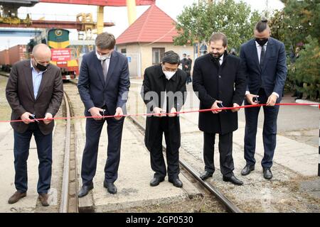 Non esclusiva: KYIV, UCRAINA - 28 SETTEMBRE 2021 - Ambasciatore straordinario e plenipotenziario della Repubblica popolare Cinese presso il Fan Xian Ucraina Foto Stock