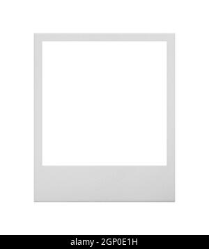 Primo piano una cornice fotografica istantanea Polaroid vuota isolata  sfondo bianco Foto stock - Alamy