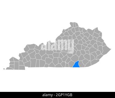 McCreary sulla mappa di Kentucky Foto Stock