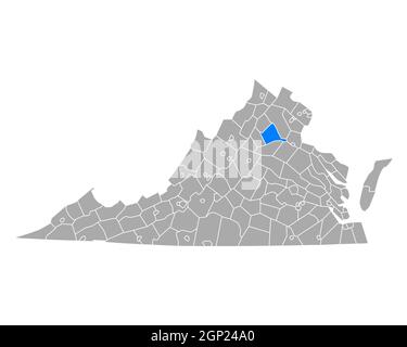 Mappa di Culpeper in Virginia Foto Stock