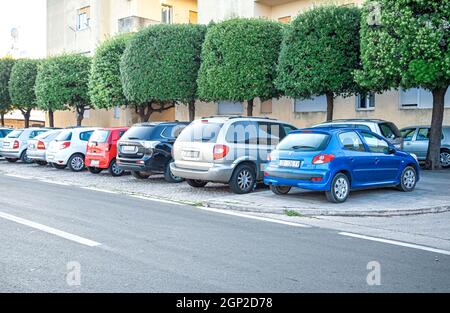 Strade e parcheggi della città di Zara, Croazia. Foto Stock