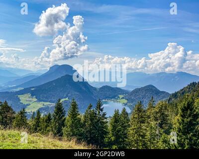 Hintersteiner See am Wilden Kaiser, Tirol, Österreich, Hintersteiner See al monte Kaiser, Tirolo, Austria Foto Stock