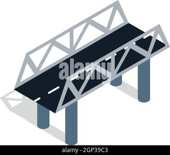 Ponte stradale icona isometrica 3d style Illustrazione Vettoriale