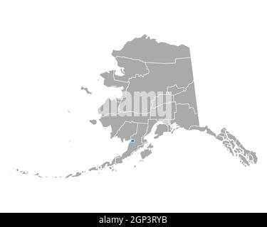 Sulla mappa di Bristol Bay in Alaska Foto Stock