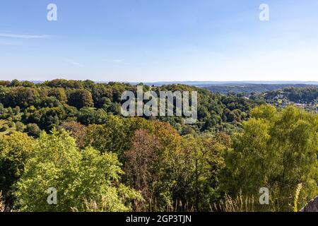 Vista panoramica sul paesaggio da veste Coburg, Baviera Foto Stock