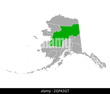 La mappa di Yukon-Koyukuk in Alaska Foto Stock