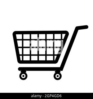 Astratto carrello della spesa su ruote da supermercato - illustrazione Vector Foto Stock