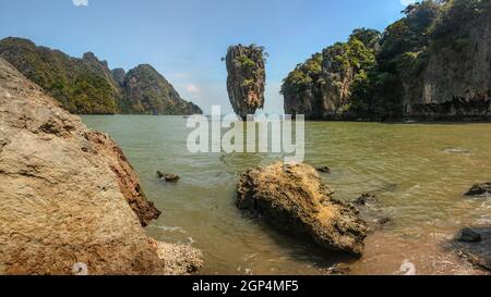 Khao Antonello Kan (Isola di James Bond), Baia di Phang Nga, Thailandia Foto Stock