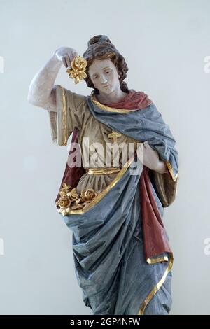 Santa Elisabetta di Ungheria noto anche come Santa Elisabetta di Turingia, del convento delle Suore della Santa Croce a Gemunden, Germania Foto Stock