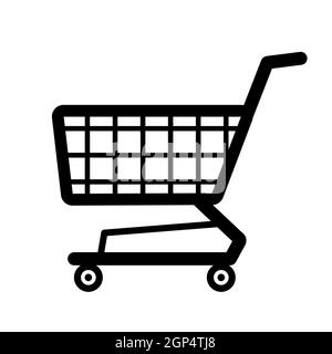 Astratto carrello della spesa su ruote da supermercato - illustrazione Vector Foto Stock