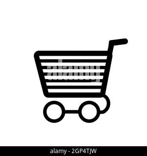 Astratto carrello della spesa su ruote da supermercato - illustrazione Vector Foto Stock