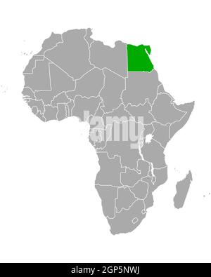 Mappa dell'Egitto in Africa Foto Stock