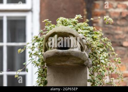 Gargoyle a Mariacka Street, la strada principale dello shopping di ambra e gioielli nella vecchia città anseatica di Danzica, Polonia. Foto Stock