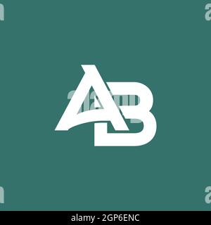 Logo creativo minimo AB o BA con effetto spazio negativo Illustrazione Vettoriale