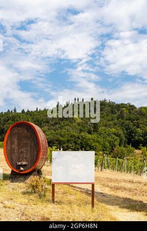 Botte di vino vicino Firenze, Toscana, Italia Foto Stock