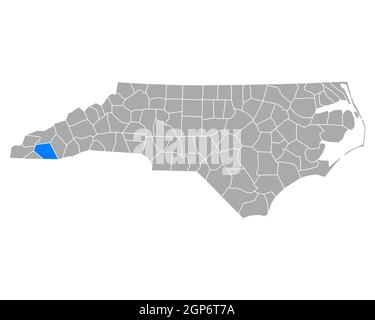 Macon sulla mappa di North Carolina Foto Stock