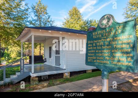 Elvis Presley casa natale e infanzia a Tupelo, Mississippi, USA Foto Stock