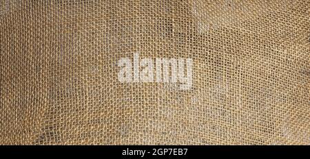 Tela marrone hessian texture utili come uno sfondo Foto Stock