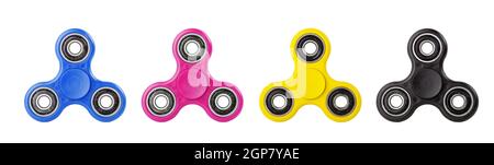 Agitano: Spinner in CMYK concetto isolato su sfondo bianco Foto Stock