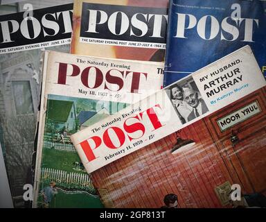 Il sabato sera Post 1950s Magazine copre, USA Foto Stock