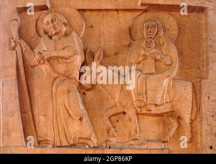 Volo per l'Egitto, chiesa di San Lorenzo a Kleinostheim, Germania Foto Stock