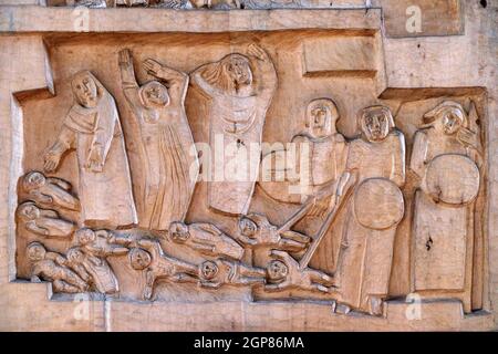 Macellazione degli innocenti, chiesa di San Lorenzo a Kleinostheim, Germania Foto Stock