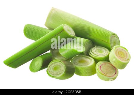 Mucchio di citrato di limongrass tagliato (Cymbopogon citratus) isolato Foto Stock