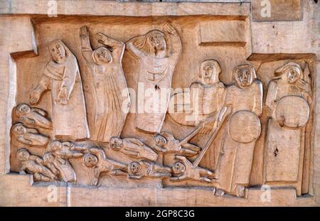 Macellazione degli innocenti, chiesa di San Lorenzo a Kleinostheim, Germania Foto Stock