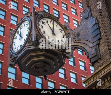 Ayres Clock - Downtown Indianapolis - Indiana Foto Stock