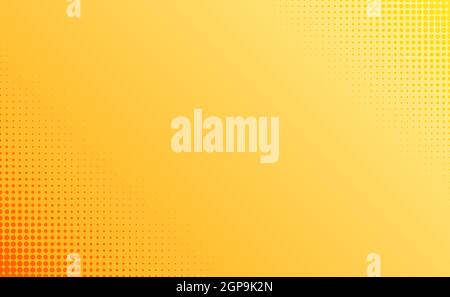 Sfondo astratto giallo-arancione con punti - illustrazione vettoriale Foto Stock