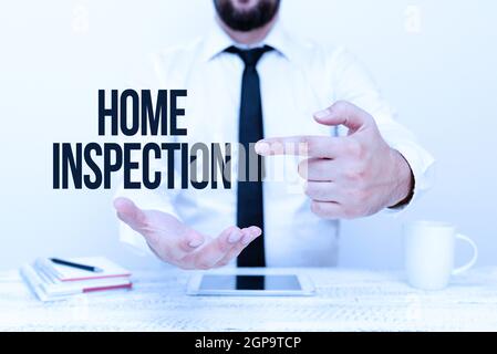 Didascalia concettuale Home Inspection. Business mostra esame non invasivo della condizione di una casa che presenta la tecnologia della comunicazione Foto Stock