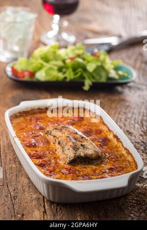 filetto di maiale in salsa di panna Foto Stock