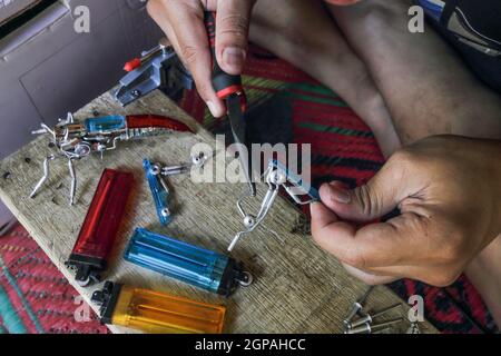 trasformatori in miniatura di robot usati Foto Stock