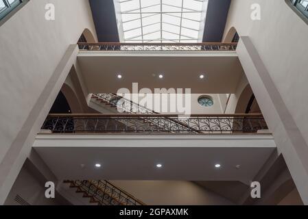 Gli showroom del Panama Canal Museum, Panama City, Panama Foto Stock