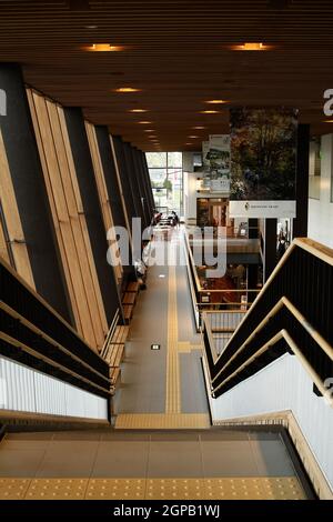 Iiyama, Nagano, Giappone, 2021-27-09 , all'interno della stazione di Iiyama (Iiyama-eki) è una stazione ferroviaria sulla linea di Iiyama nella città di Iiyama, Nagano Prefec Foto Stock