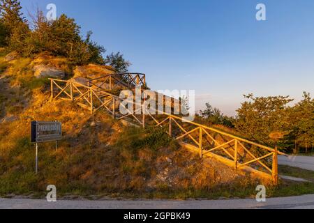 Passo della Braccina, Parco Nazionale foreste Casentinesi, Monte Falterona, Campigna (Parco Nazionale delle foreste Casentinesi, Monte Falterona e campi Foto Stock