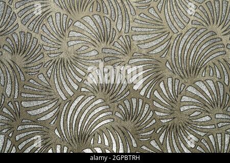 Motivo senza cuciture con nastro in pizzo ornamentale con fascia floreale Abstract. Foto Stock