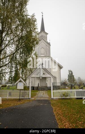 Nore chiesa - chiesa in legno bianco a Nore, Norvegia Foto Stock
