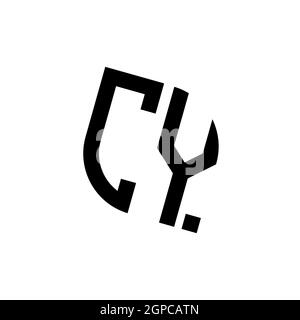 Logo CU con motivo a forma di diamante dorato vettore, monogramma geometrico forma dorata isolato su sfondo nero Illustrazione Vettoriale