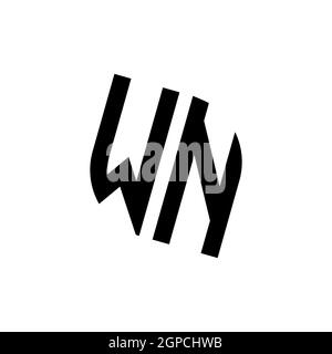 Logo WN con modello di design monogramma vettoriale di forma geometrica isolato su sfondo bianco Illustrazione Vettoriale