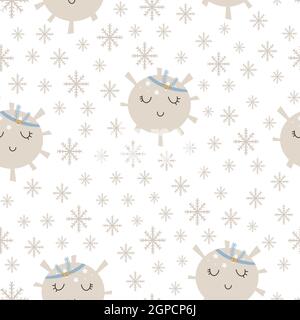 Christmas Patterns collection scandinavo stampa senza cuciture disegnata a mano. Capodanno, Natale, tessitura delle feste per stampa, carta, design, tessuto, backgrou Illustrazione Vettoriale