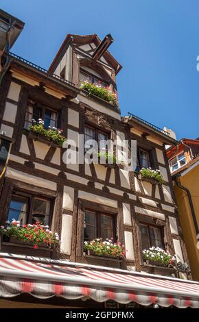 Edificio storico nella città di Meersburg, Germania Foto Stock