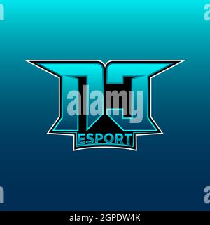 NC Logo eSport Gaming Initial con modello vettoriale di design Blue Light Color Illustrazione Vettoriale