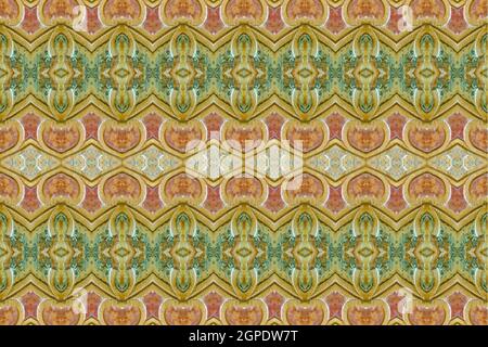 Design vintage ornato geometrico senza cuciture in colori misti Foto Stock