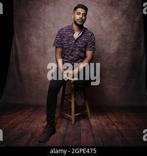 Los Angeles, Stati Uniti. 28 settembre 2021. Ritratto di attore Ritesh Rajan al Los Angeles Asian Pacific Film Festival 2021 al Teatro ARATANI al Japanese Amer?ican Cultural & Community Center di Los Angeles, CA Martedì 28 settembre 2021. (Foto di Sthanlee B. Mirador/Sipa USA) Credit: Sipa USA/Alamy Live News Foto Stock