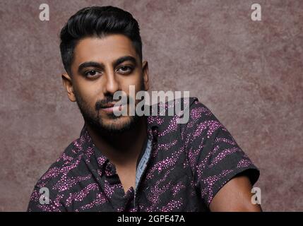 Los Angeles, Stati Uniti. 28 settembre 2021. Ritratto di attore Ritesh Rajan al Los Angeles Asian Pacific Film Festival 2021 al Teatro ARATANI al Japanese Amer?ican Cultural & Community Center di Los Angeles, CA Martedì 28 settembre 2021. (Foto di Sthanlee B. Mirador/Sipa USA) Credit: Sipa USA/Alamy Live News Foto Stock