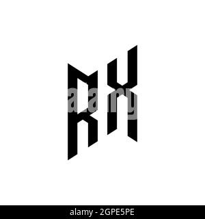 Modello di stile forma geometrica monogramma RX. Vettore di disegno iniziale monogramma isolato su sfondo bianco Illustrazione Vettoriale