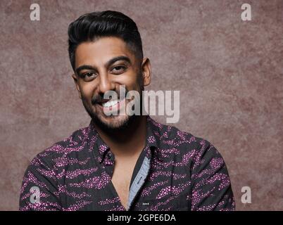 Los Angeles, Stati Uniti. 28 settembre 2021. Ritratto di attore Ritesh Rajan al Los Angeles Asian Pacific Film Festival 2021 al Teatro ARATANI al Japanese Amer?ican Cultural & Community Center di Los Angeles, CA Martedì 28 settembre 2021. (Foto di Sthanlee B. Mirador/Sipa USA) Credit: Sipa USA/Alamy Live News Foto Stock