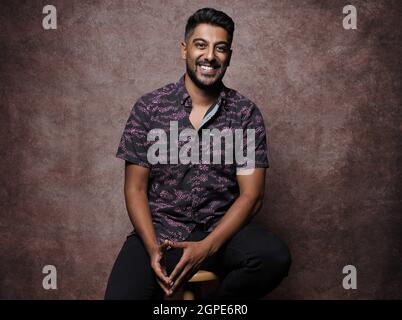 Los Angeles, Stati Uniti. 28 settembre 2021. Ritratto di attore Ritesh Rajan al Los Angeles Asian Pacific Film Festival 2021 al Teatro ARATANI al Japanese Amer?ican Cultural & Community Center di Los Angeles, CA Martedì 28 settembre 2021. (Foto di Sthanlee B. Mirador/Sipa USA) Credit: Sipa USA/Alamy Live News Foto Stock