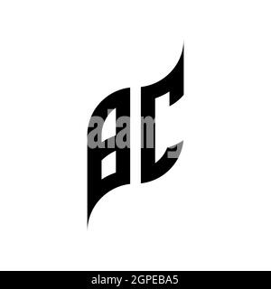 Modello di stile forma geometrica monogramma BC. Vettore di disegno iniziale monogramma isolato su sfondo bianco Illustrazione Vettoriale